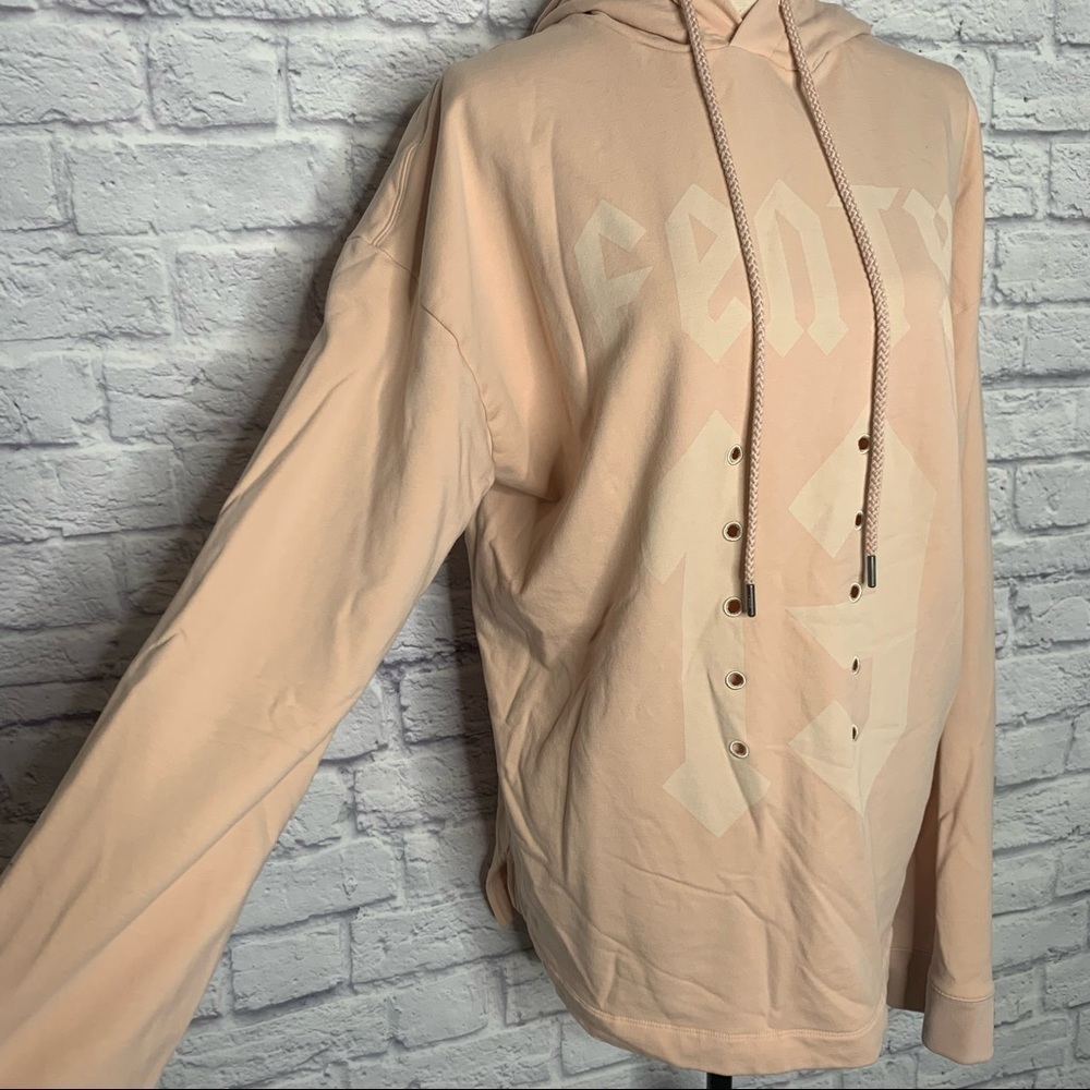 Puma x Fenty Oversized Pink Long Sleeve Graphic Hoody - Picture 7 of 16